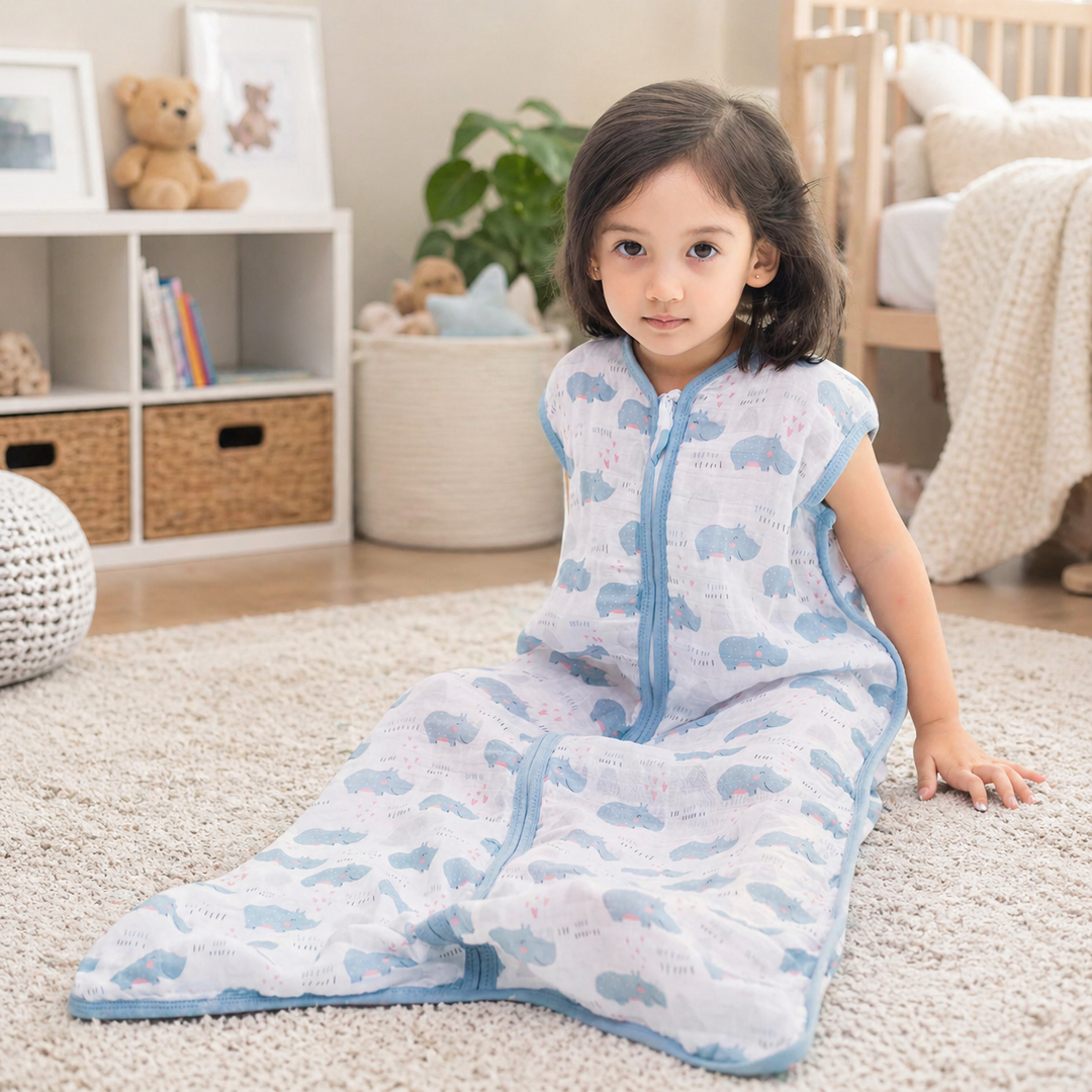 Organic Cotton Baby Sleep Sack - Rhino (0.5 TOG)