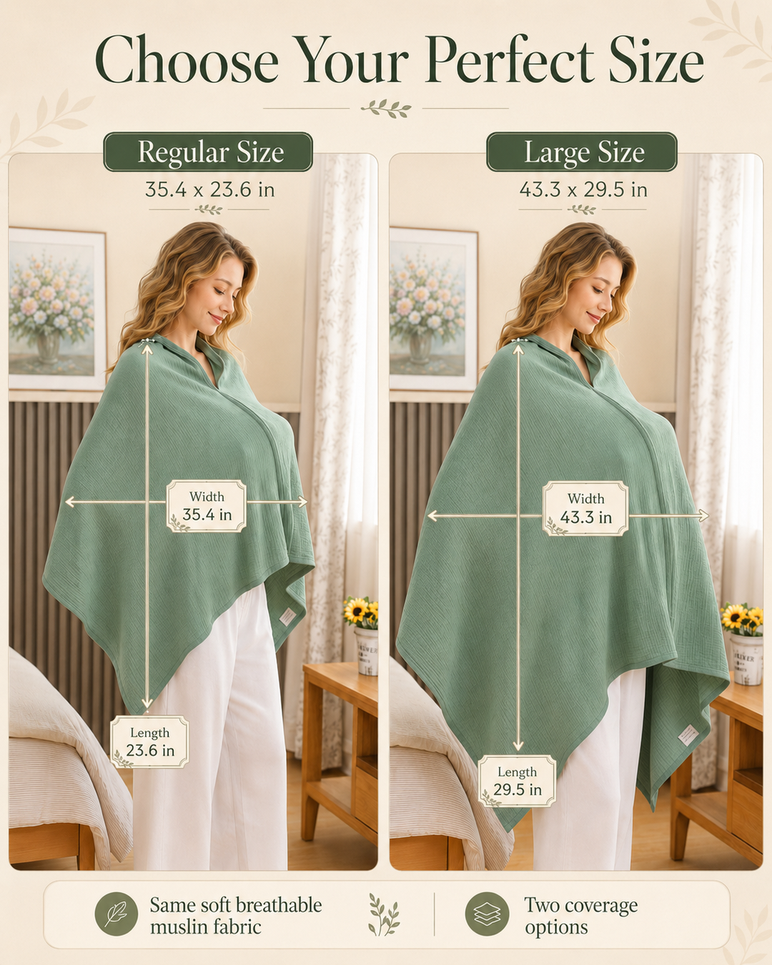 2-Pack Muslin Nursing Cover for Baby Breastfeeding ｜TADO MUSLIN