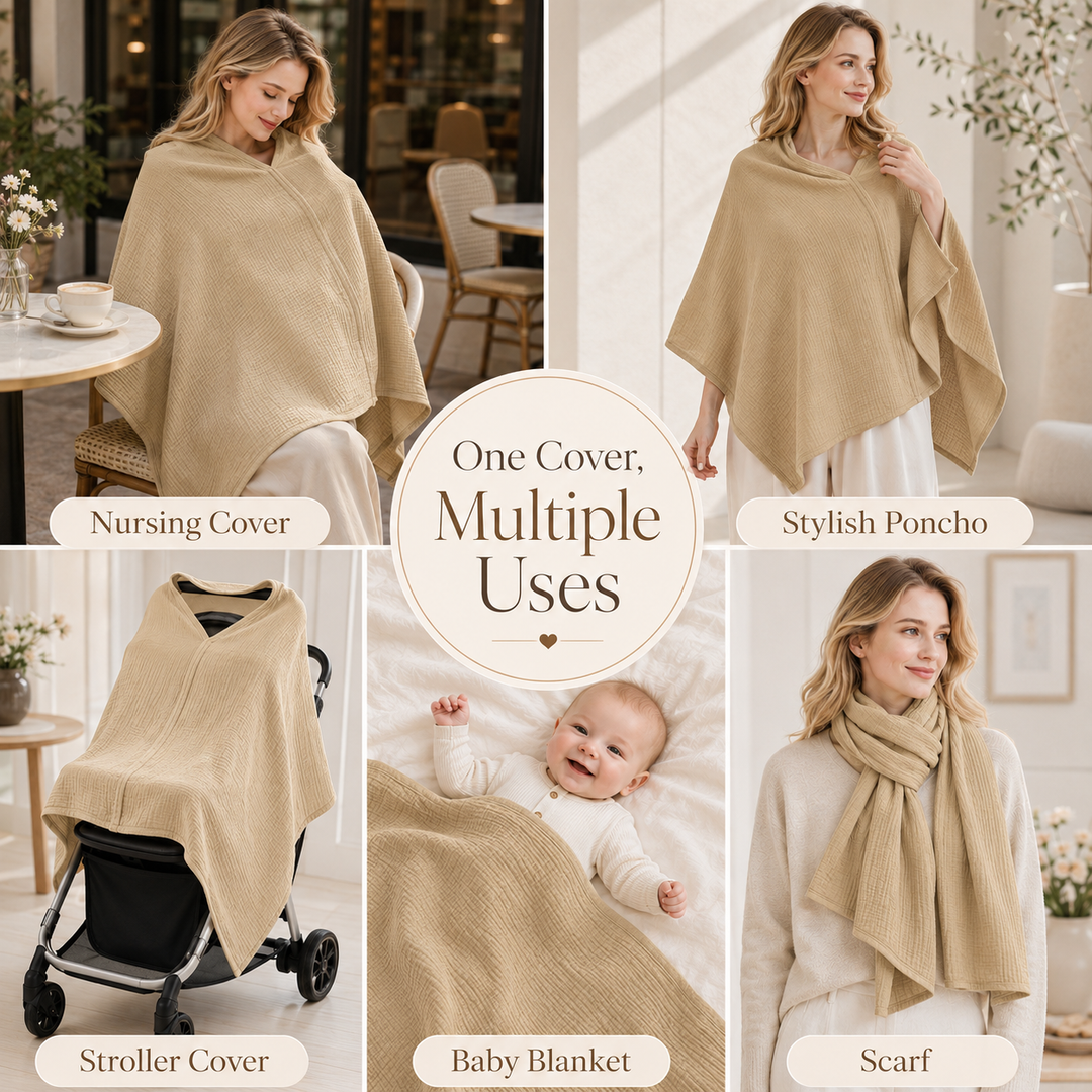 2-Pack Muslin Nursing Cover for Baby Breastfeeding ｜TADO MUSLIN