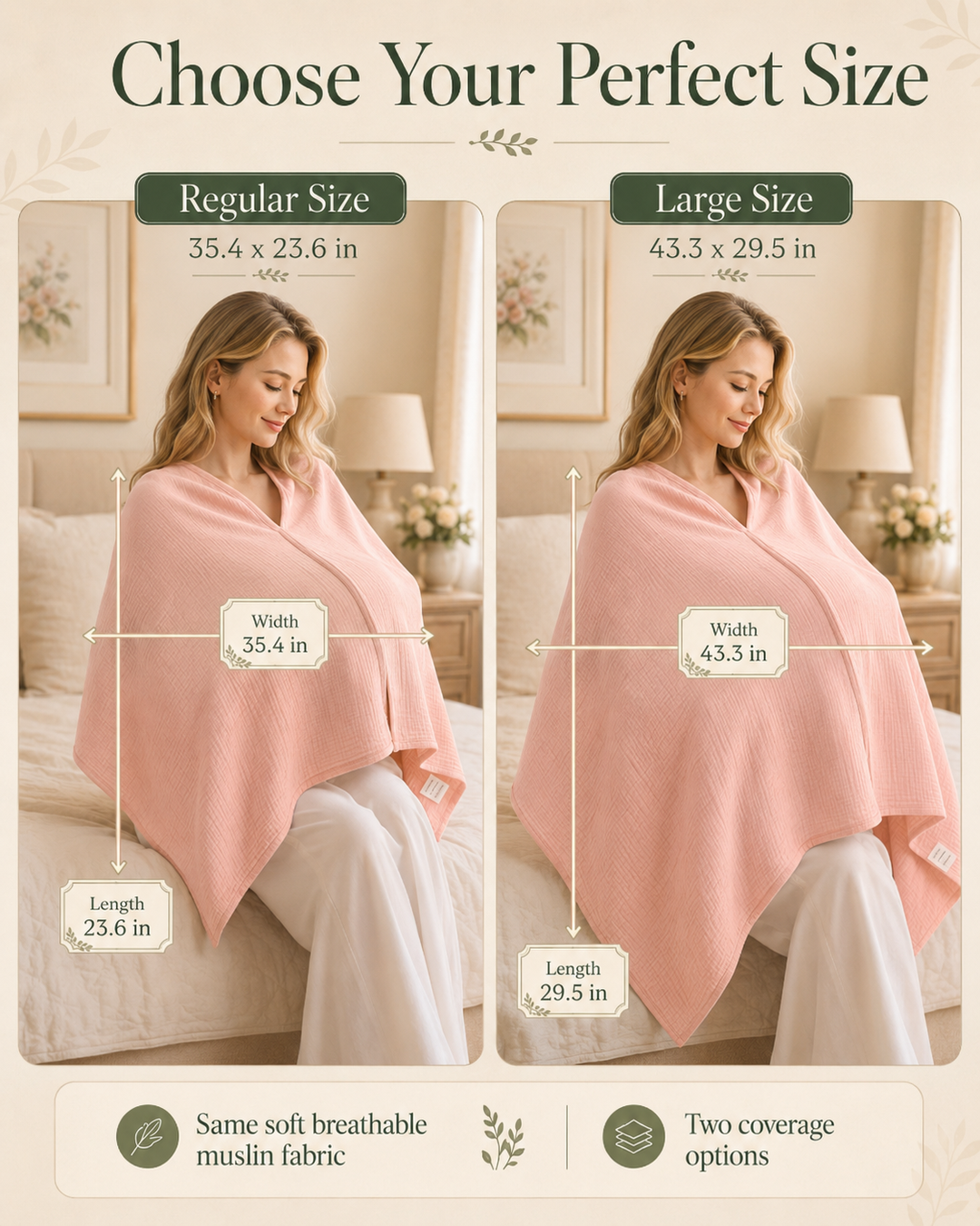 2-Pack Muslin Nursing Cover for Baby Breastfeeding ｜TADO MUSLIN