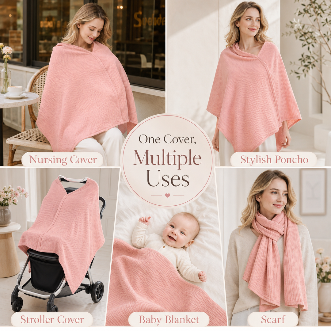 2-Pack Muslin Nursing Cover for Baby Breastfeeding ｜TADO MUSLIN