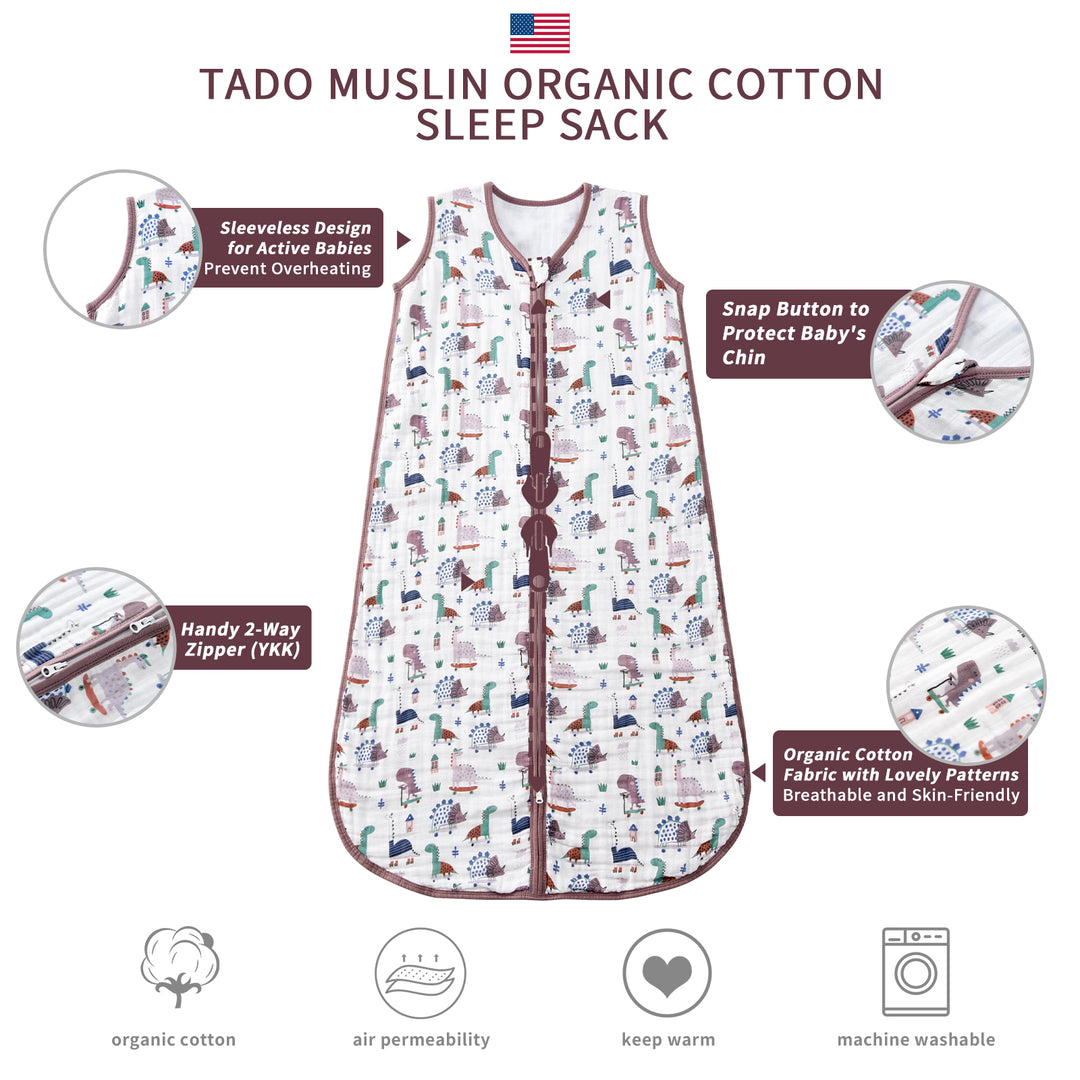 Organic Cotton Toddler Sleep Sack - Kitten (0.5 TOG)