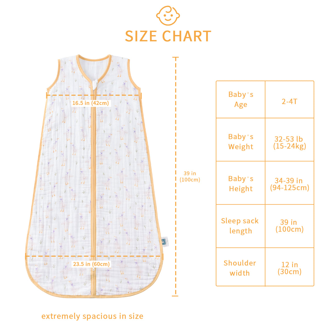 Organic Cotton Toddler Sleep Sack - Kitten (0.5 TOG)