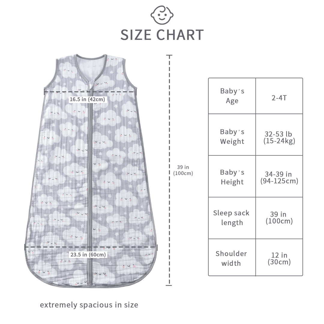 Organic Cotton Toddler Sleep Sack - Kitten (0.5 TOG)