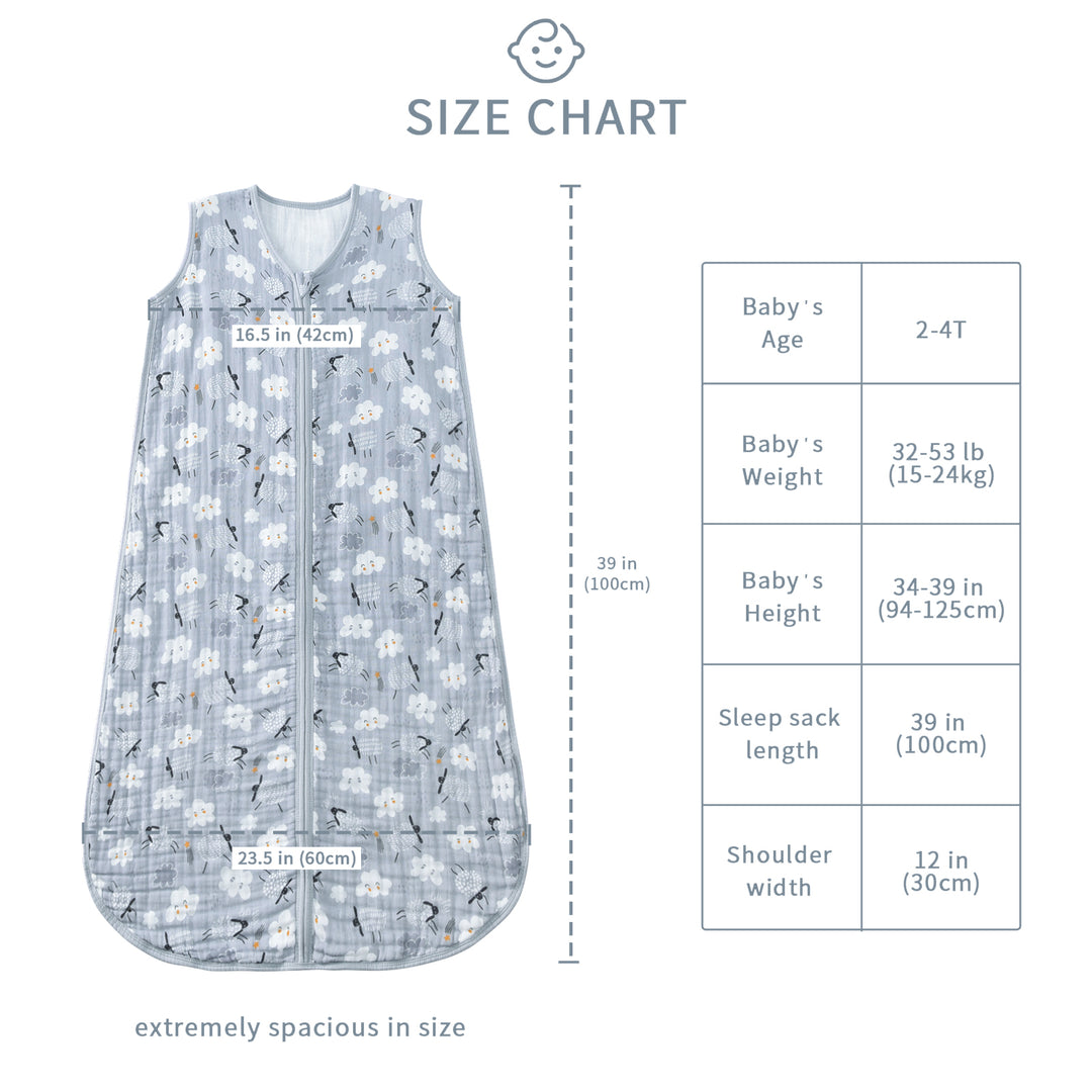 Organic Cotton Toddler Sleep Sack - Kitten (0.5 TOG)